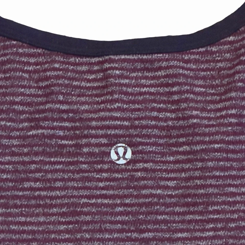 Lululemon Run: Turn Around Long Sleeve Shirt Black Swan Heathered Plum Womens 10